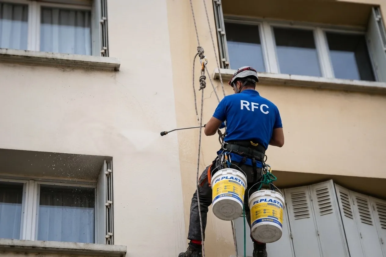 Comment se déroule une prestation de A à Z Technicien Ravalement Façade Caen en intervention haute pression
